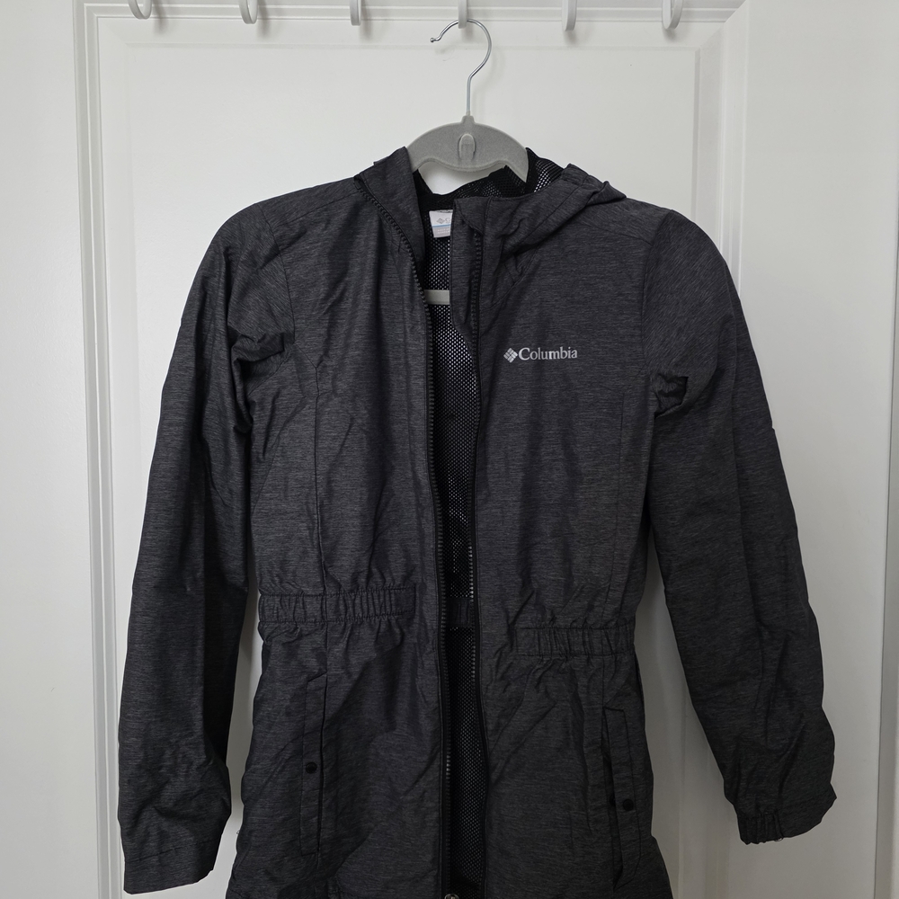 Columbia Kids' Hooded Rain Jacket - Charcoal